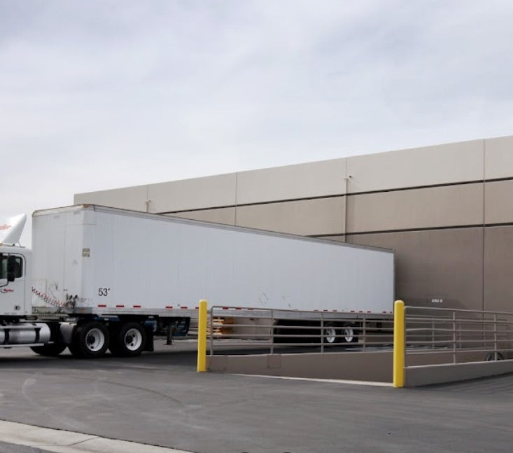 A 53-foot trailer unloading at the Boba Supply USA warehouse dock in Livermore, California